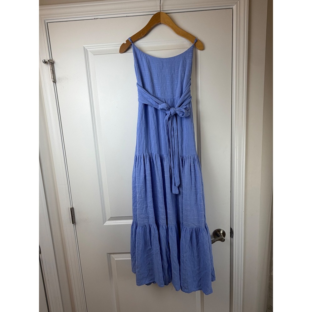 Haute Hippie Style Blue Tiered Maxi Dress Smocked Back Boho Size S 1274703 - Picture 3 of 10